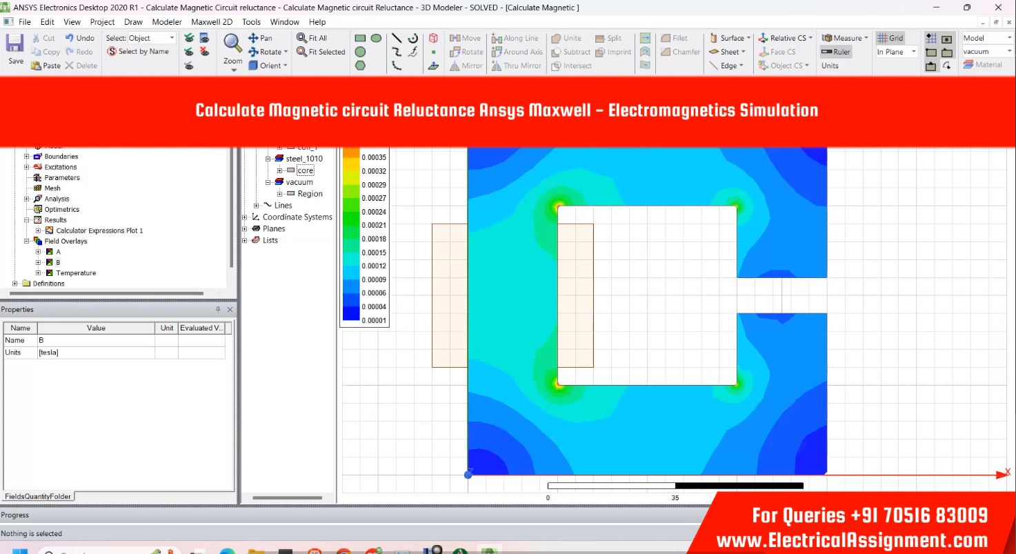 ANSYS Maxwell Transformer Magnetic Field Analysis screenshot 2